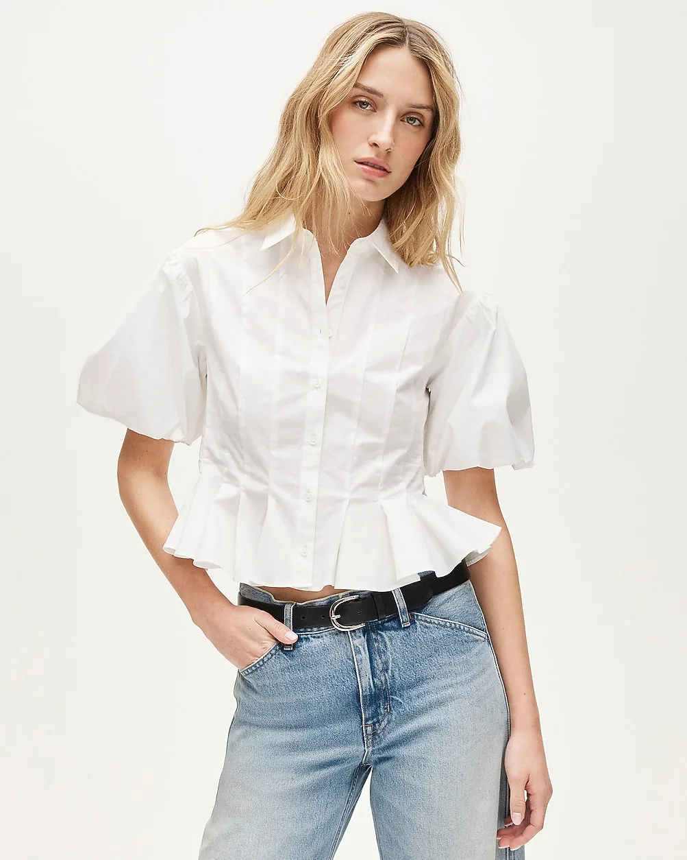 Puff-Sleeve Button-Up Shirt by J.Crew