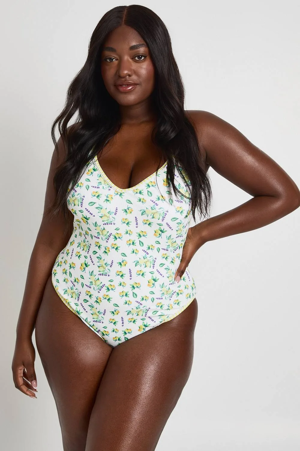 Lemon Print Swimsuit by boohoo