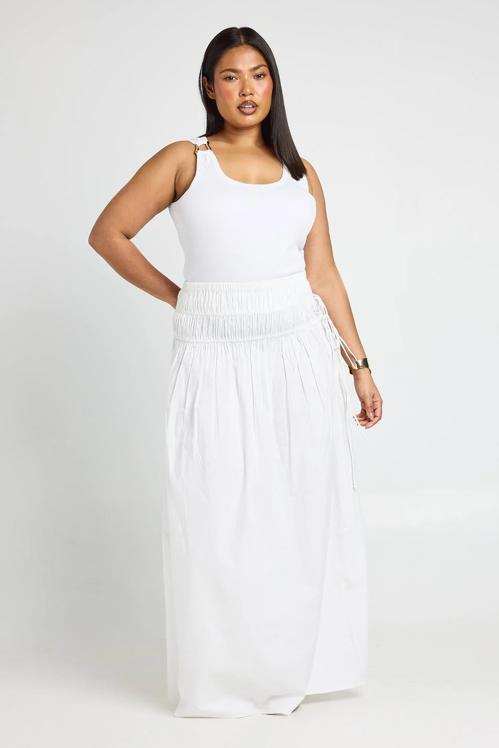 Ruched Maxi Skirt by boohoo