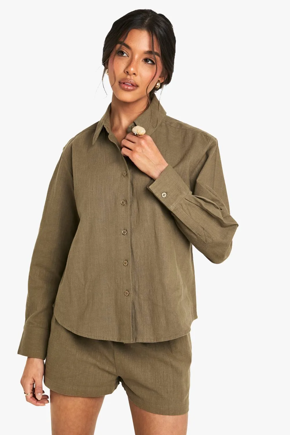 Linen Look Oversized Shirt
