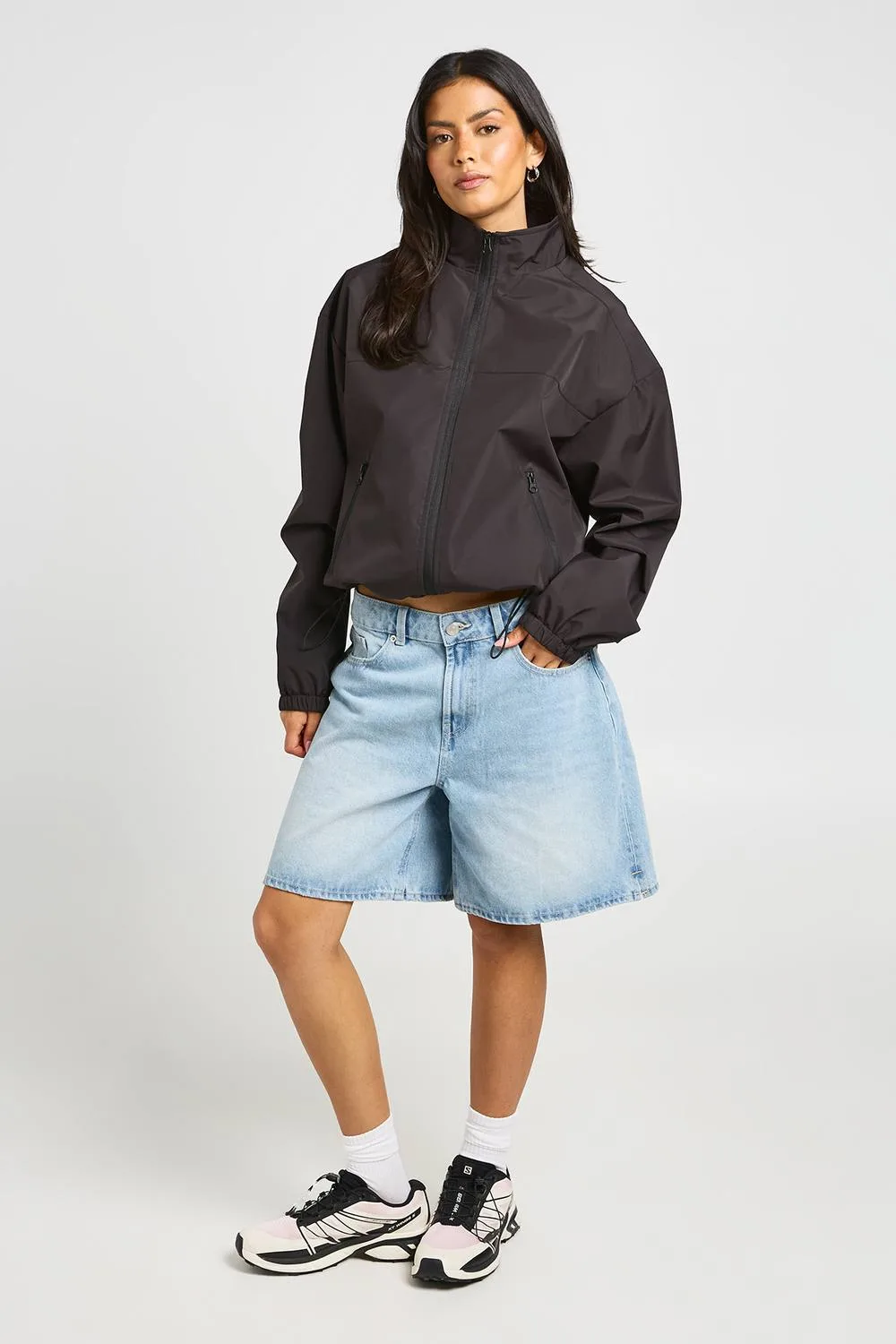 High Neck Zip Through Lightweight Jacket by boohoo