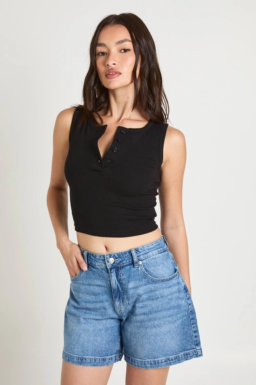 Denim Boyfriend Short by boohoo