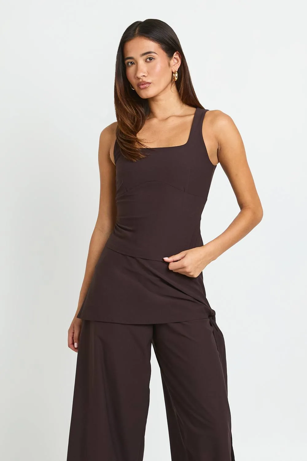 Structured Square Neck Vest Top