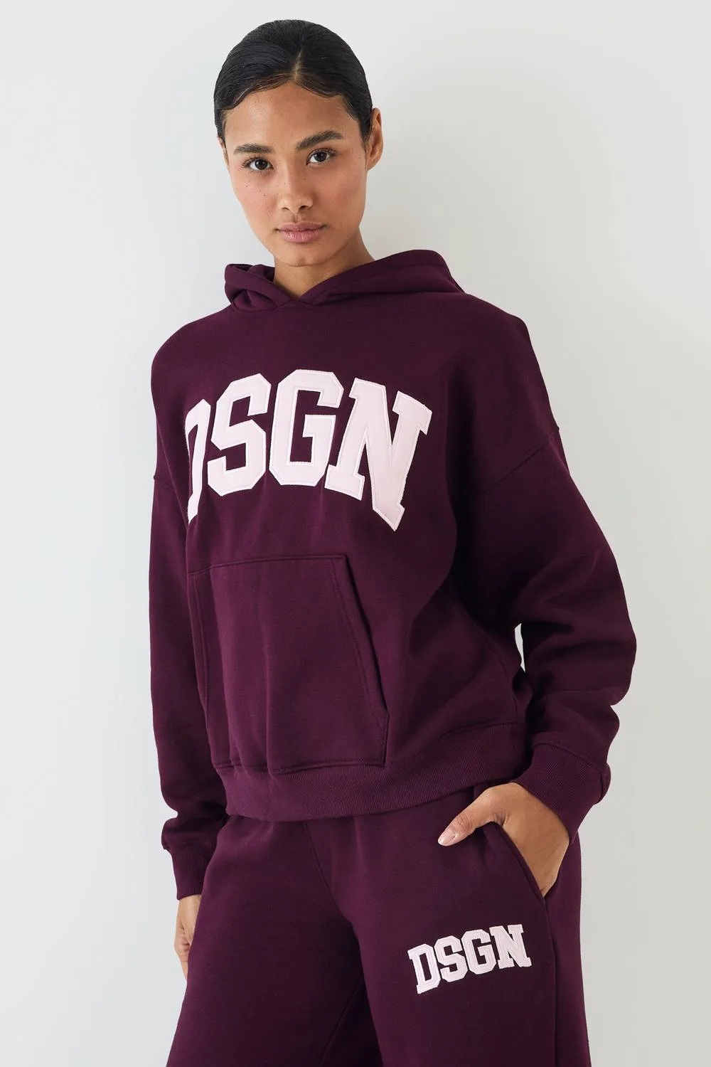 Collegiate Applique Oversized Hoodie by DSGN Studio