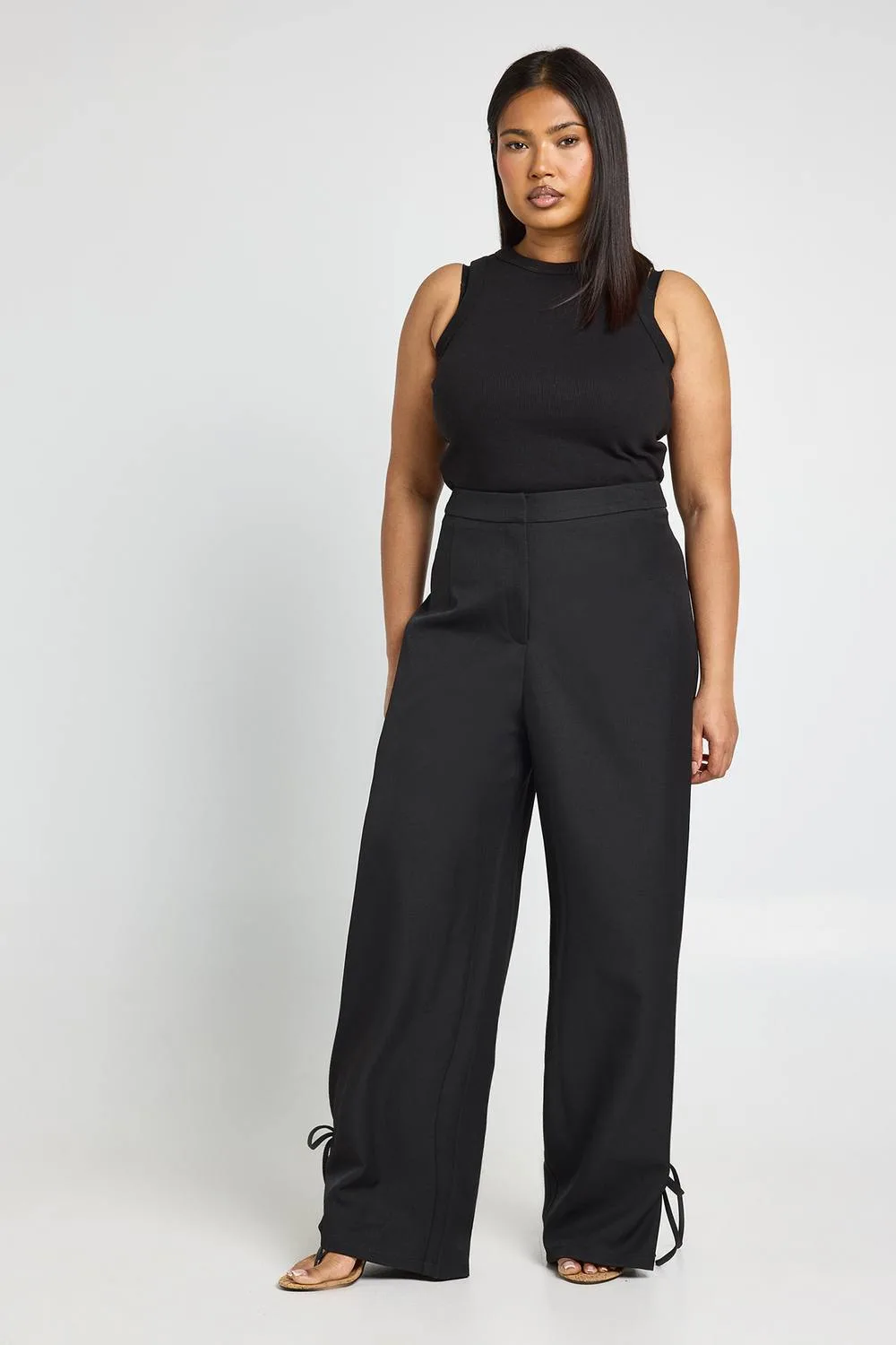 Tie Detail Tailored Trouser by boohoo