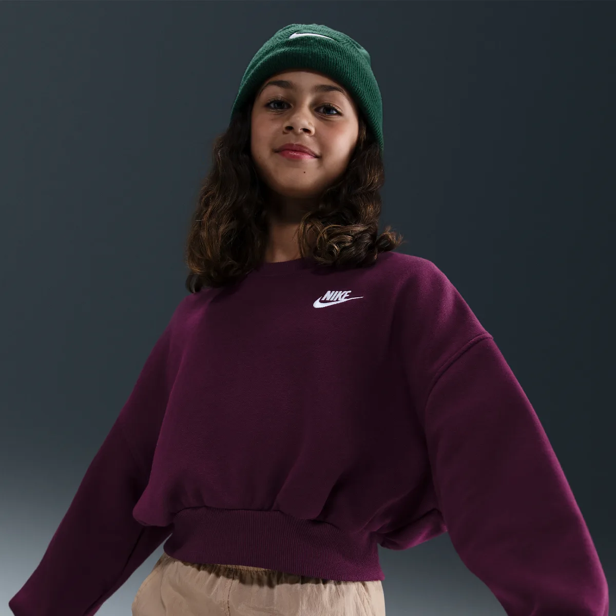 Sportswear Club Fleece Boxy Crew-Neck Sweatshirt by Nike