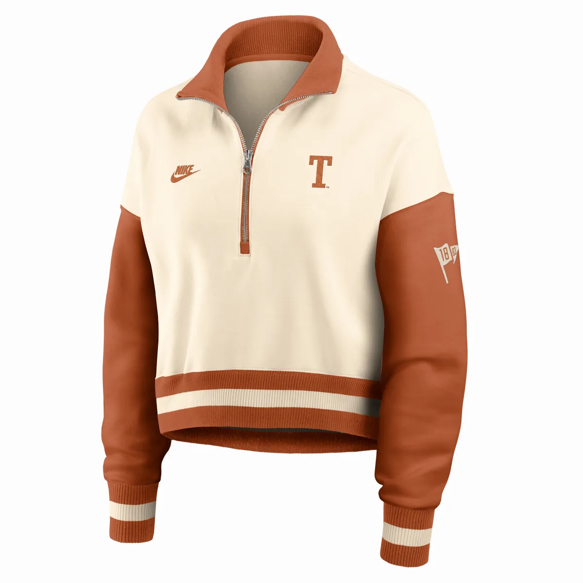 Texas Legacy College Cropped Oversized 1/4-Zip Crew by Nike
