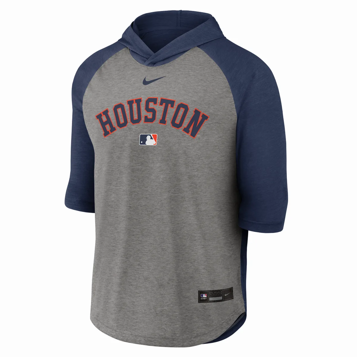 Houston Astros Authentic Collection Flux Dri-FIT MLB 3/4-Sleeve Hooded T-Shirt by Nike