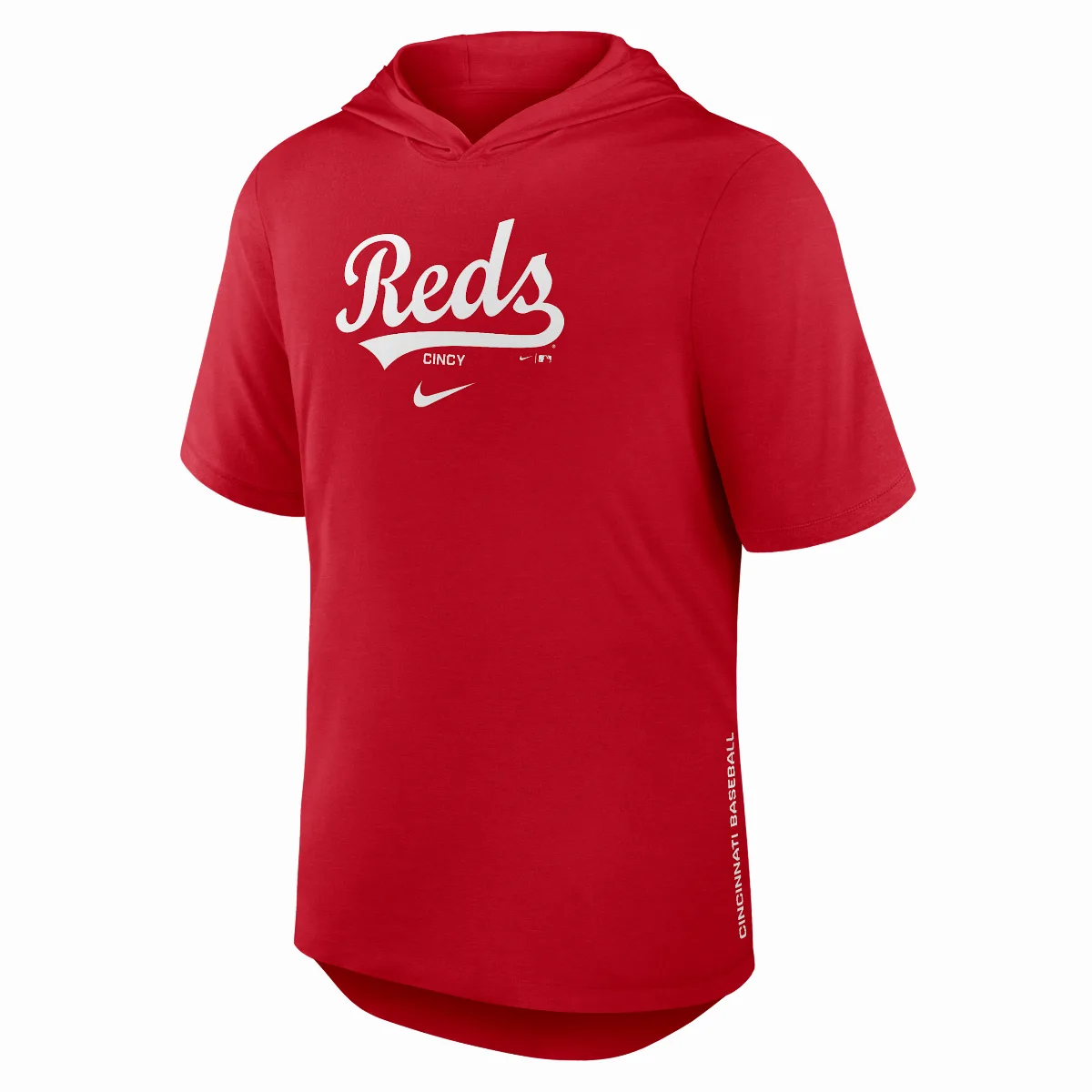 Cincinnati Reds Arched Wordmark Dri-FIT MLB Hooded T-Shirt by Nike