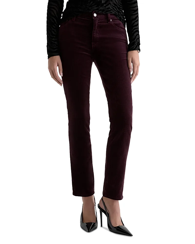 Mari Velvet Mid Rise Straight Jeans by AG