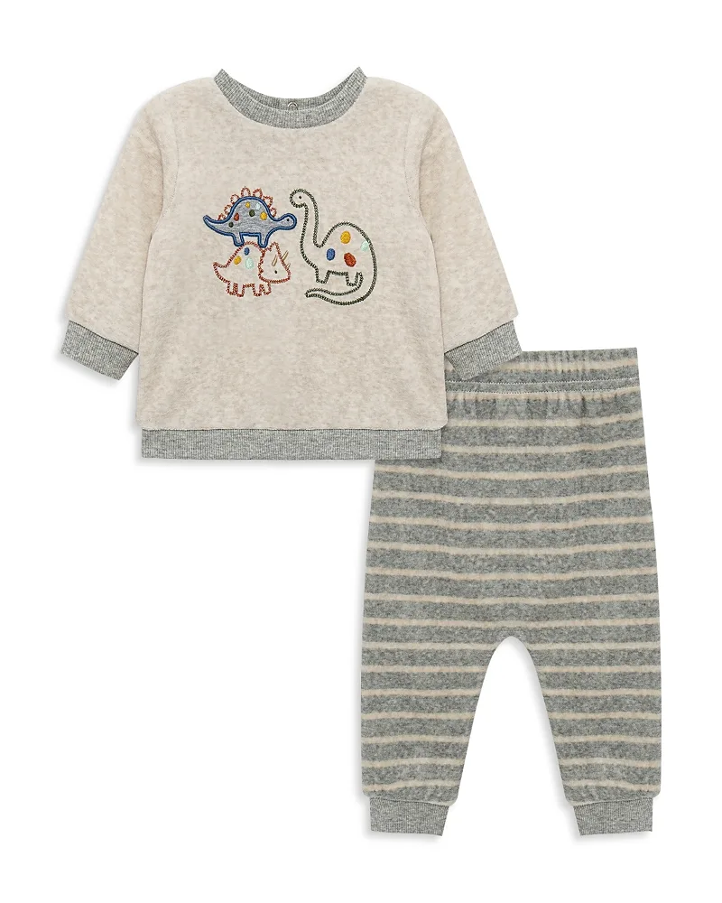 Dino Stripe Velour Set by Little Me