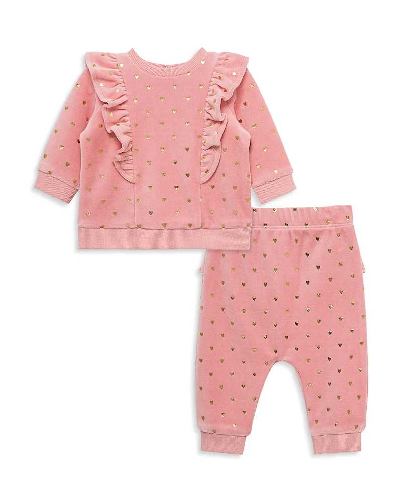 Gold Hearts Velour Set by Little Me