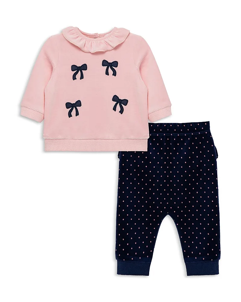 Chenille Bows Top & Velour Pant Set by Little Me