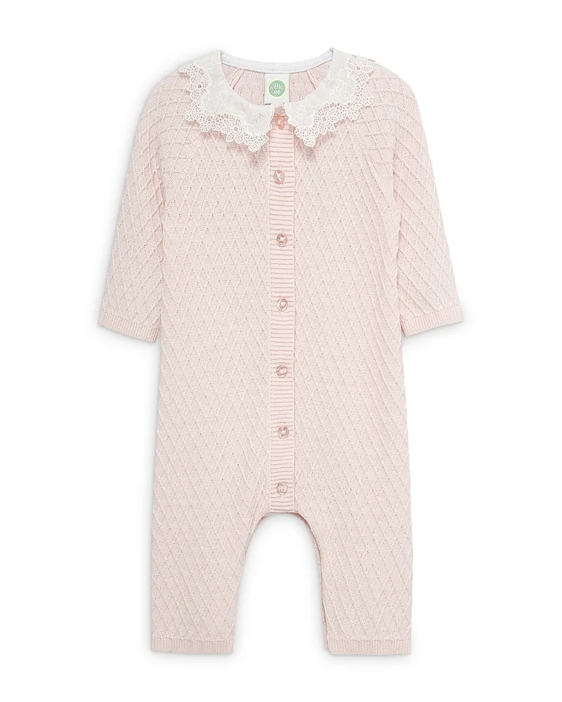 Lattice Lace Cotton Sweater Coverall by Little Me