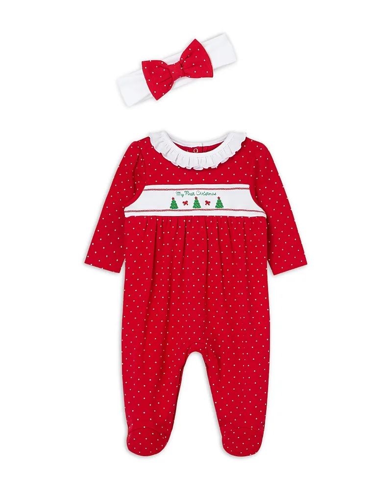 Dainty Trees Cotton Footie & Headband by Little Me