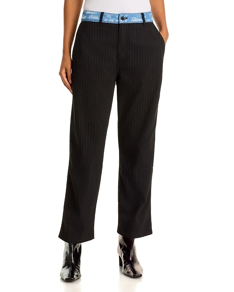 Tomboy Contrast Waistband Pants by Askk Ny