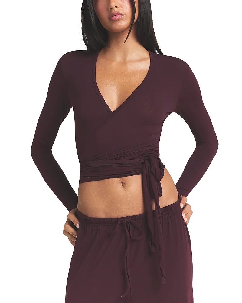 Cloud Sleep Wrap Top by Skims