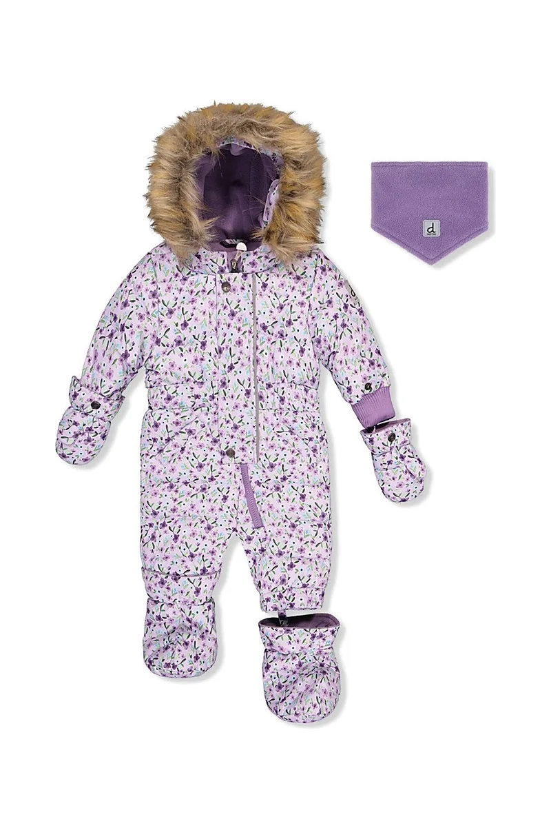 Original One Piece Puffy Snowsuit with Removable Mittens and Boots by Deux Par Deux