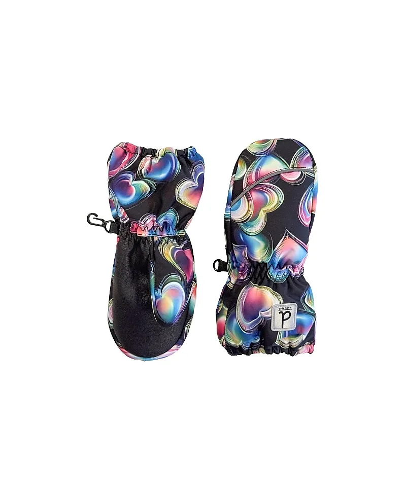 Heart Play Grip Rubberized Waterproof Winter Mittens by Deux Par Deux