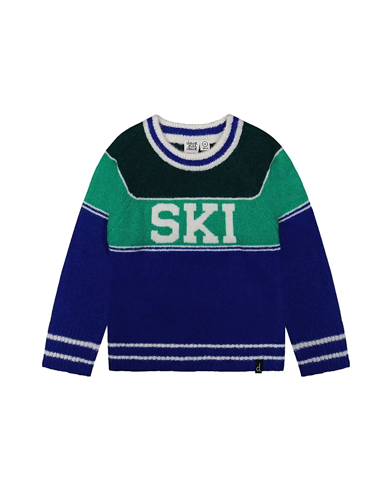 Ski Jacquard Colorblock Ribbed Cuff Sweater by Deux Par Deux
