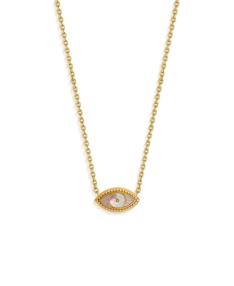 Glowing Energy Evil Eye Mother of Pearl Necklace