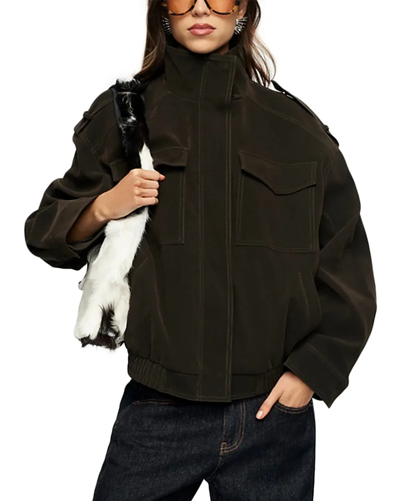Serra Funnel Neck Bomber Jacket by Lioness