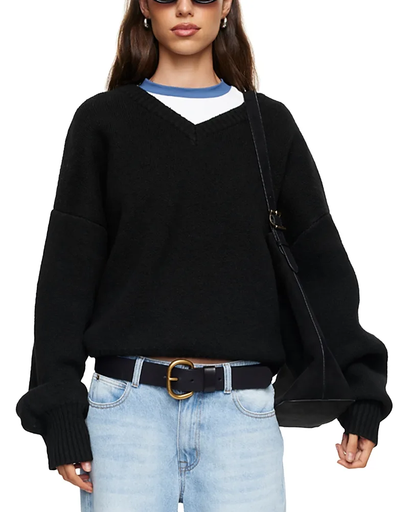 Dolce V Neck Slouchy Sweater