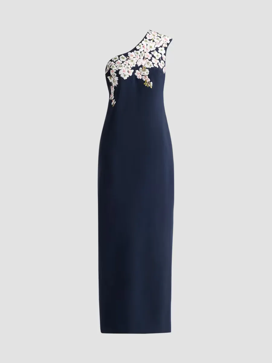 Louisa Embroidered One-Shoulder Gown by SACHIN BABI
