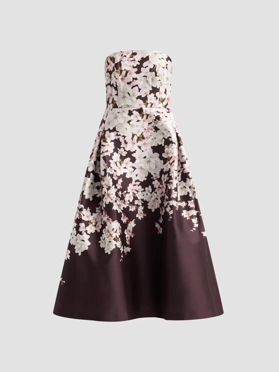 Shay Printed Strapless Midi Dress by SACHIN BABI