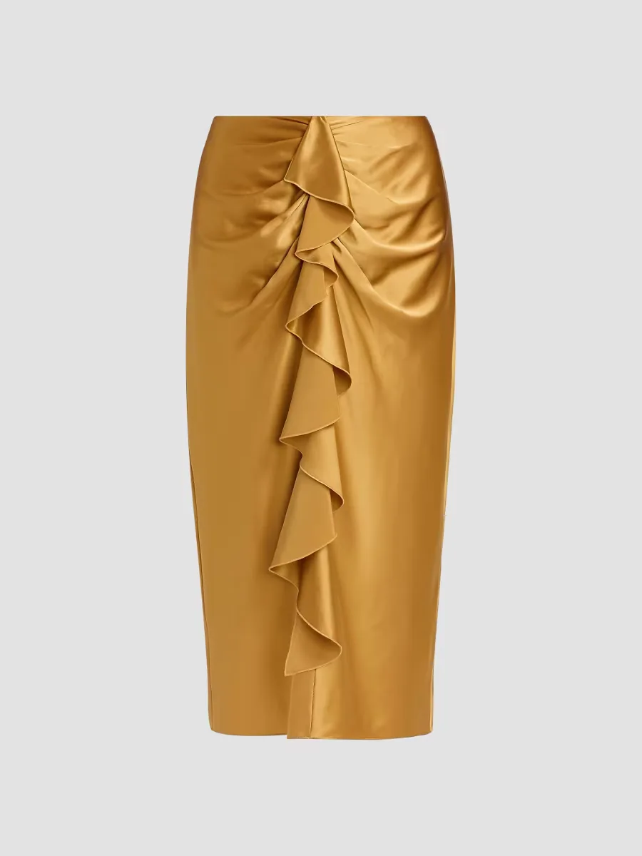 Cynthia Silk Midi-Skirt by Cinq  Sept