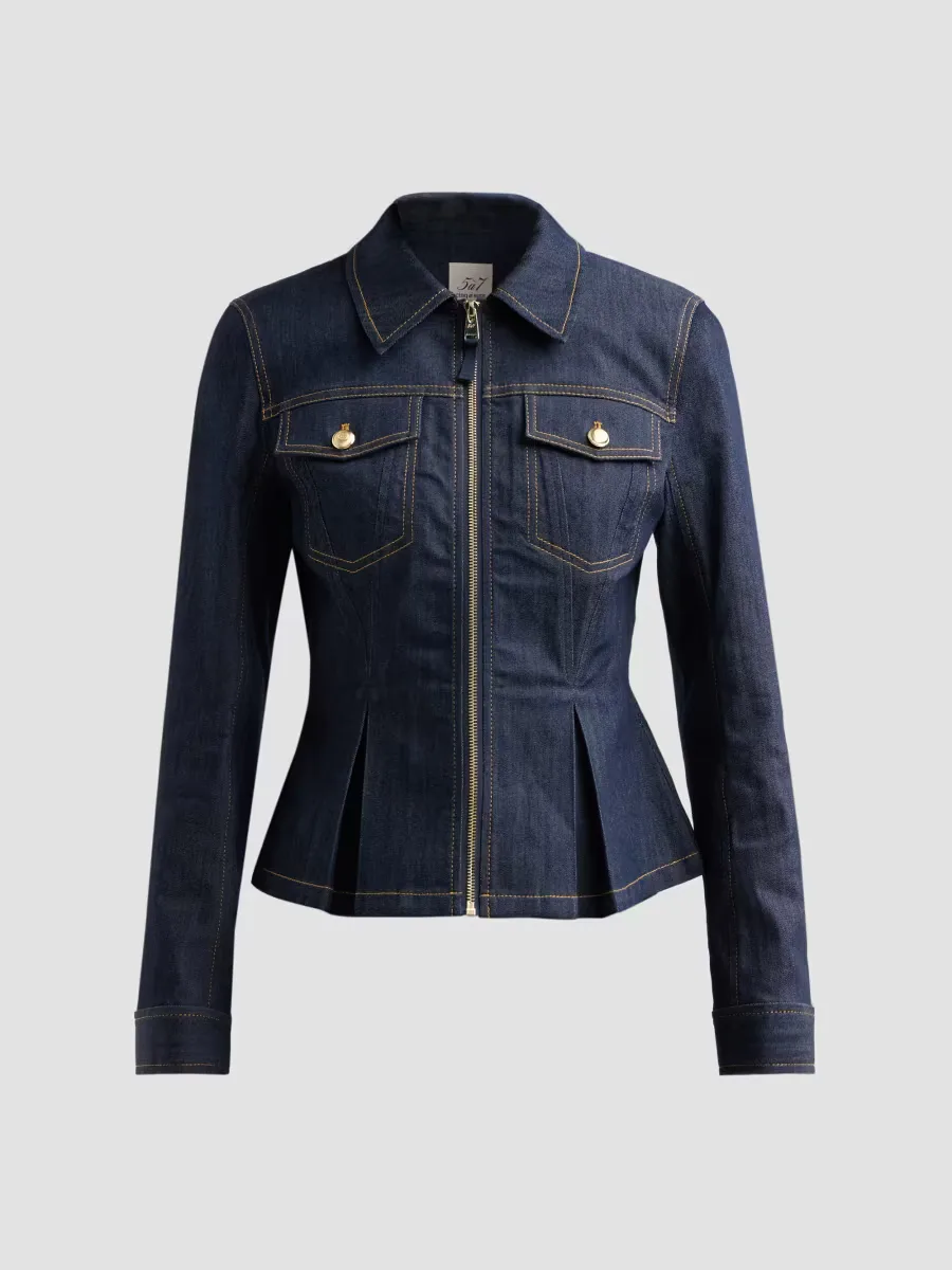 Kaiya Cotton-Blend Denim Jacket by Cinq  Sept
