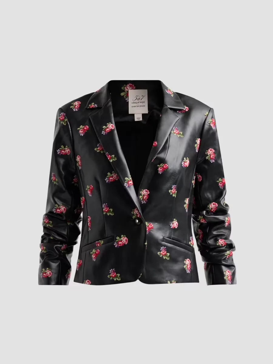 Le Petit Khloe Rose-Print Blazer by Cinq  Sept