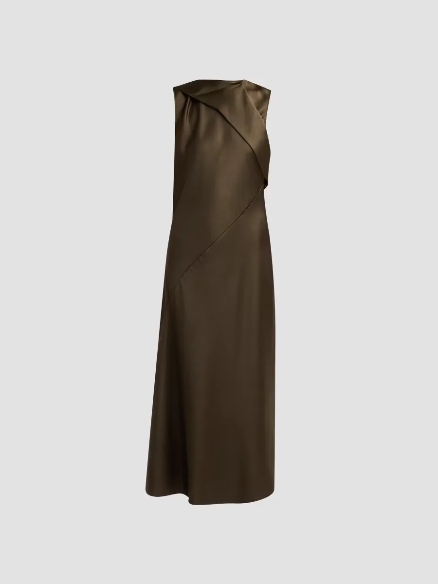 Draped Scarf Tie Sleeveless Midi Dress by Vince