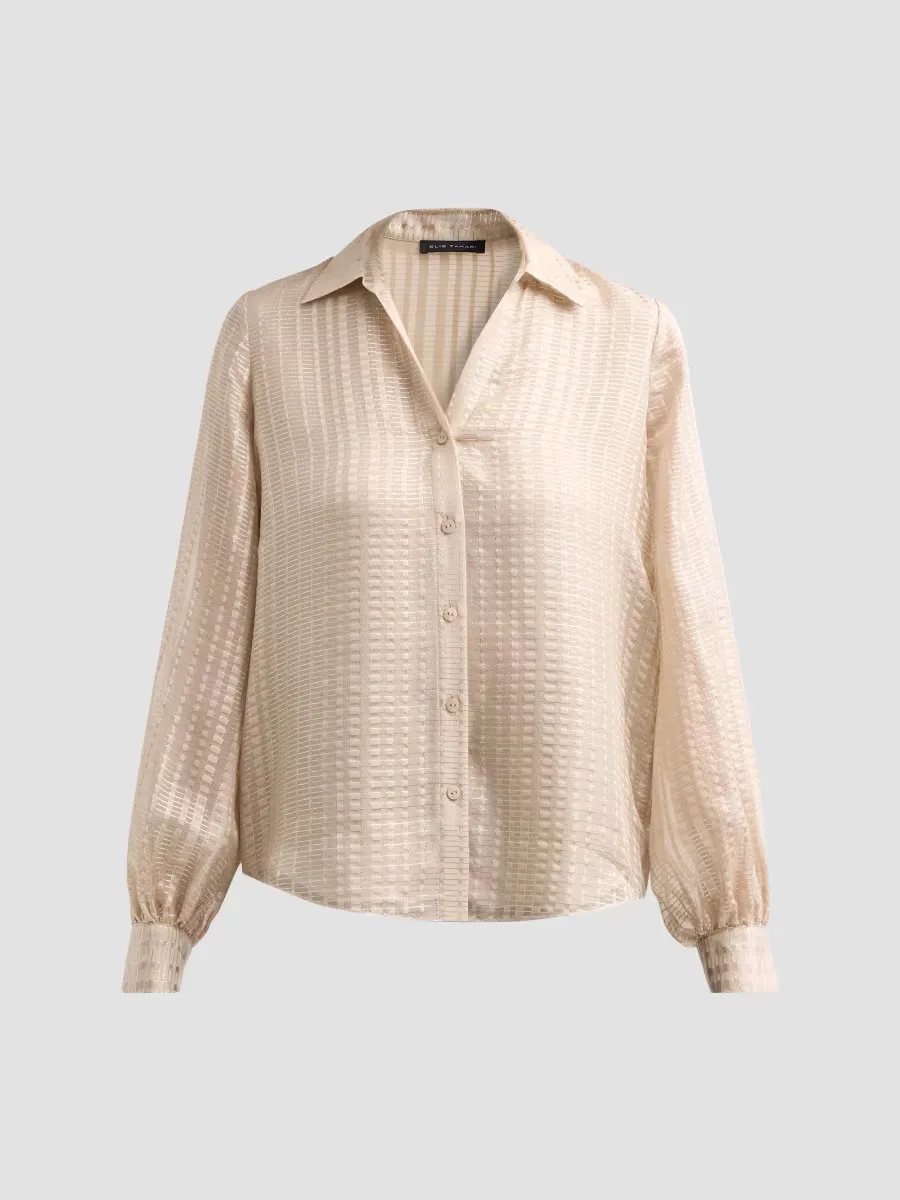 Madeline Metallic Silk Blouse by Elie Tahari
