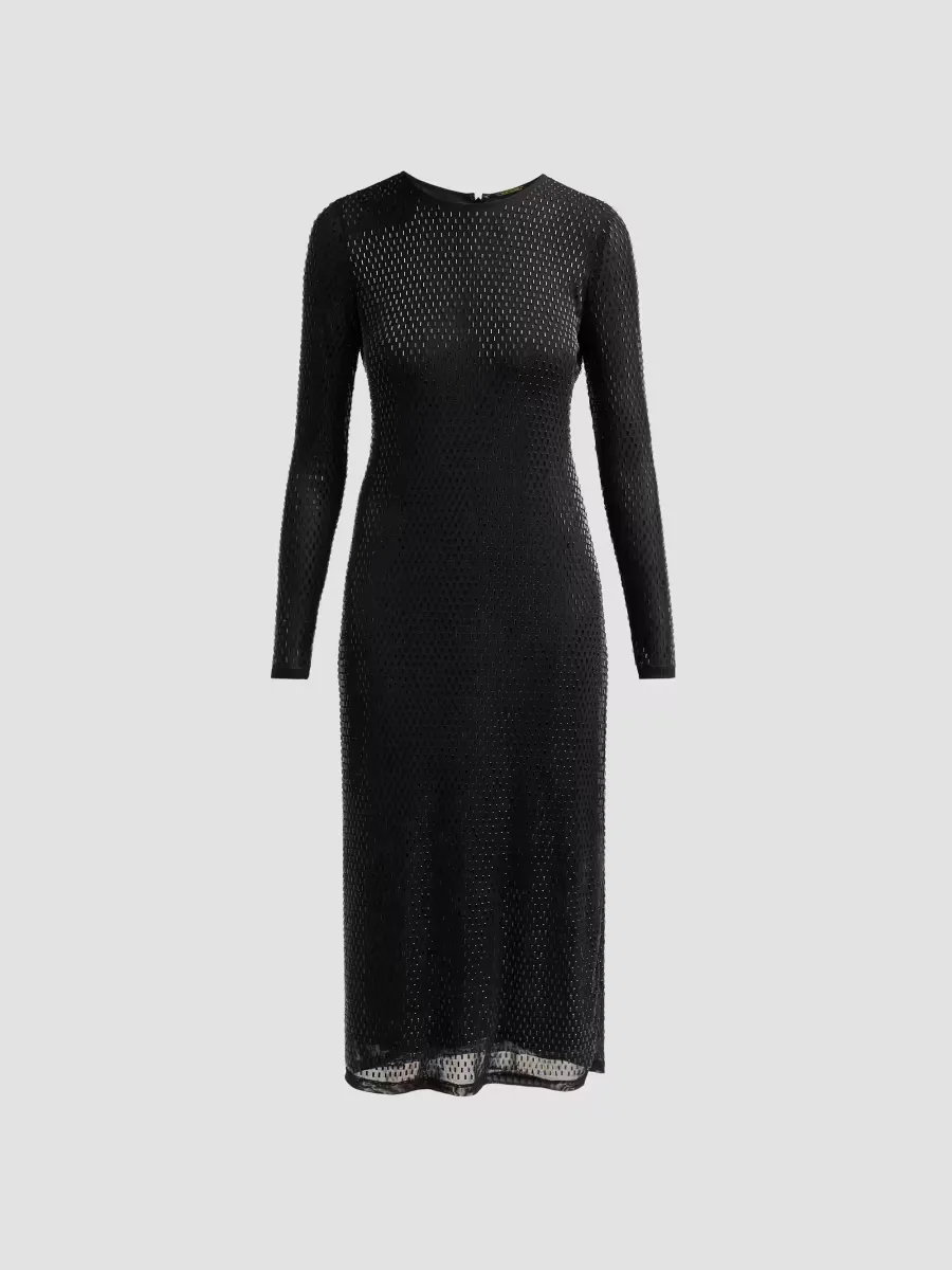 The Luna Embellished Mesh Crewneck Maxi Dress by Elie Tahari