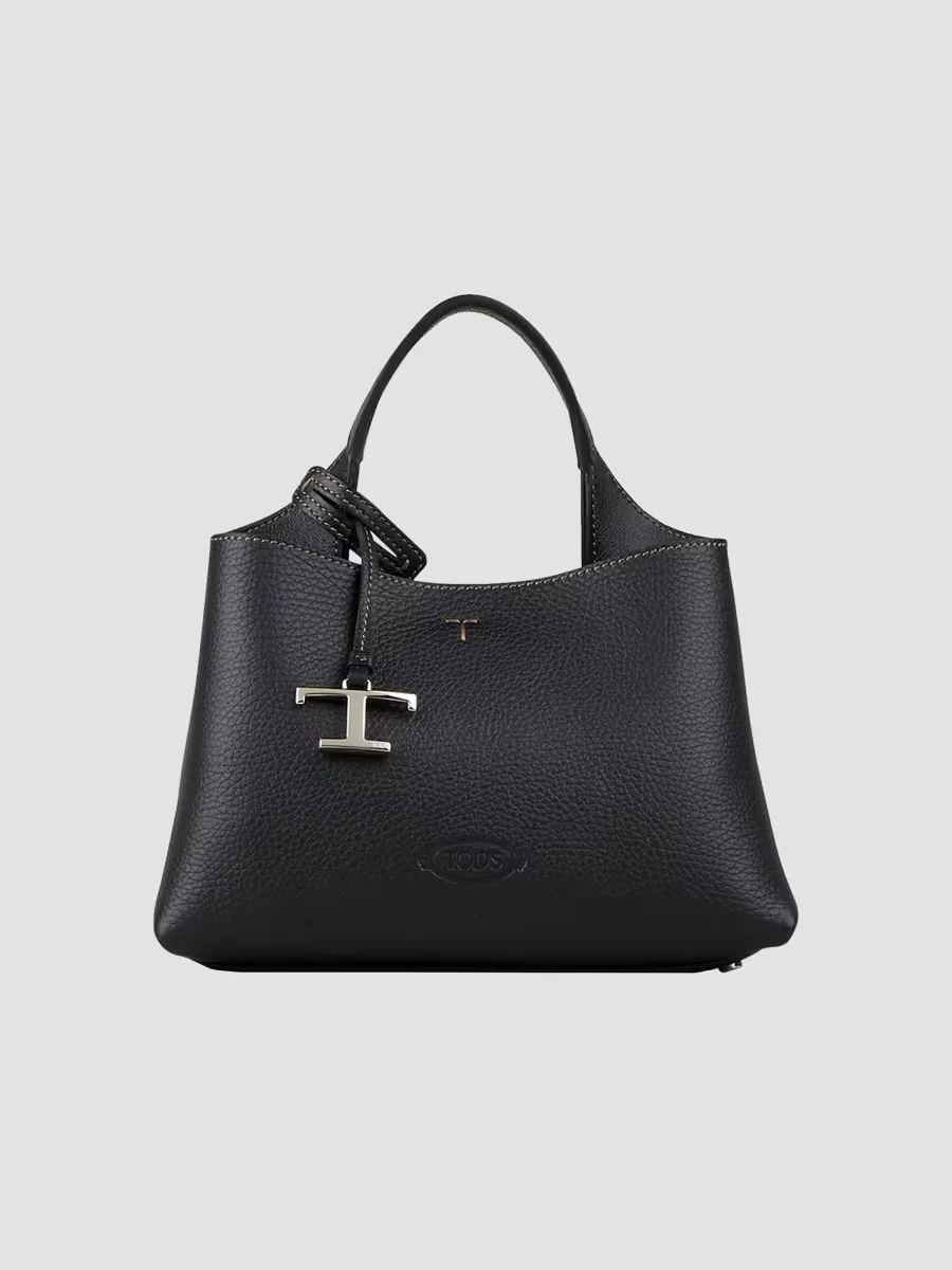 T Timeless Pendant Leather Top Handle Bag by Tod's