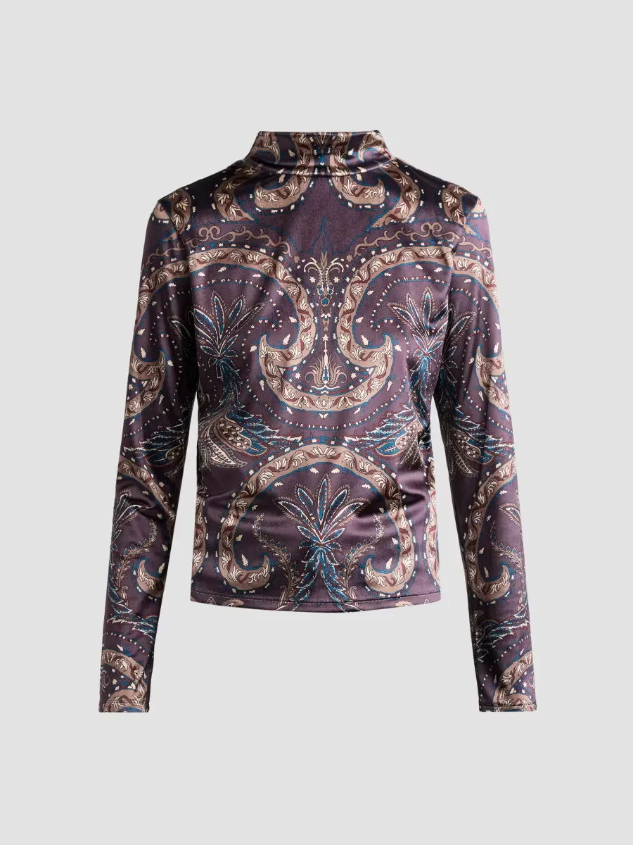 Nate Paisley Print Jersey Top by Veronica Beard