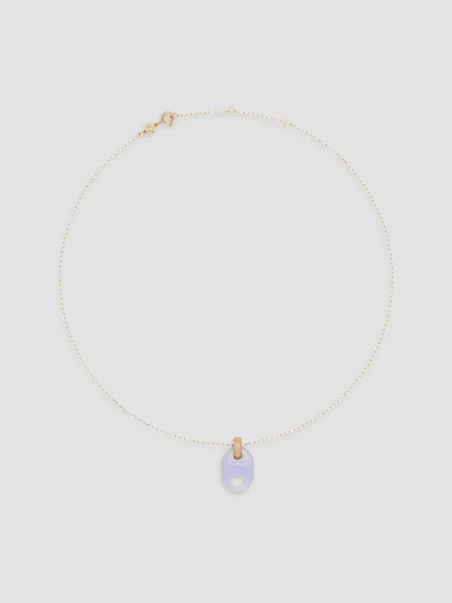 Gemini 18K-Gold-Plated & Jade Pendant Necklace by Tory Burch