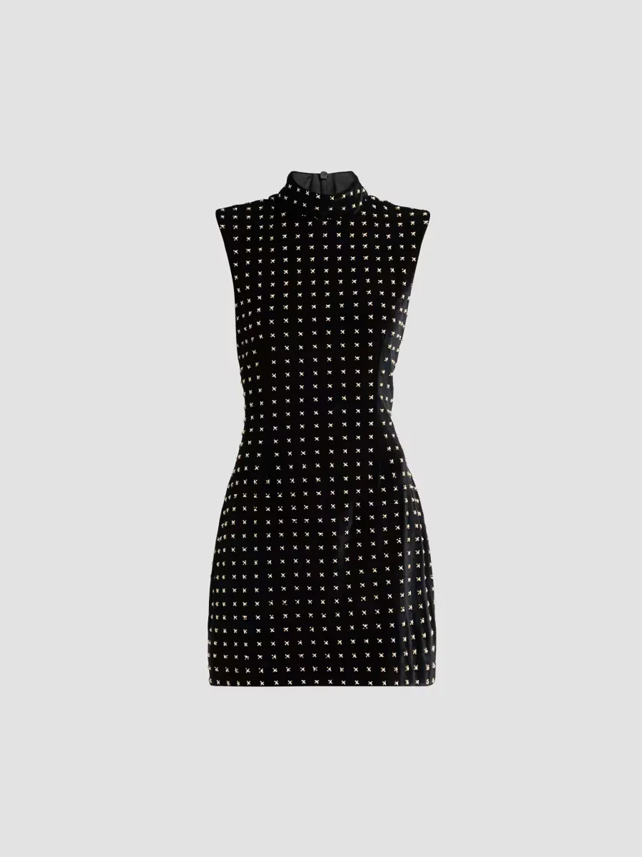 Courtney Embellished Velvet Sheath Mini Dress by Ramy Brook