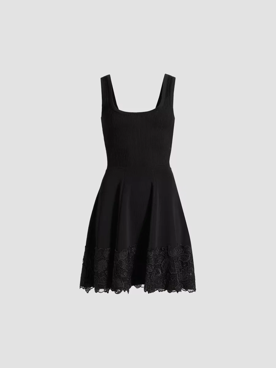 Orpheus Lace Combo Rib Mini-Dress