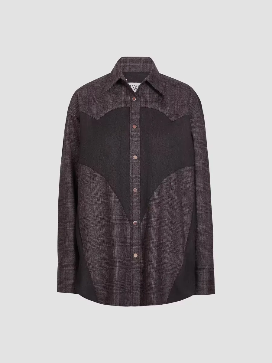 Austin Patchwork Wool-Blend Shirt by TWP