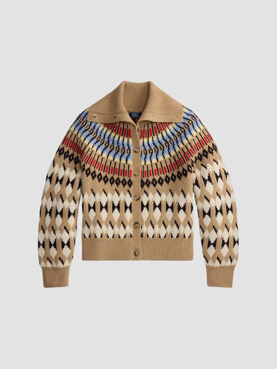 Geo-Motif Wool-Cashmere Cardigan by Polo Ralph Lauren