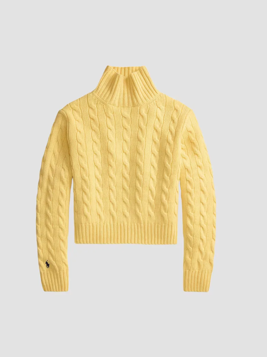 Cable-Knit Wool-Cashmere Turtleneck Sweater by Polo Ralph Lauren