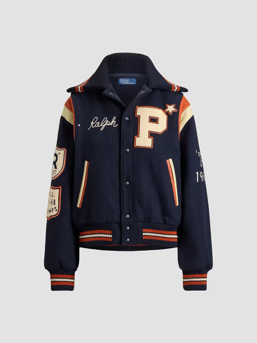 Varsity Wool Twill Bomber Jacket by Polo Ralph Lauren