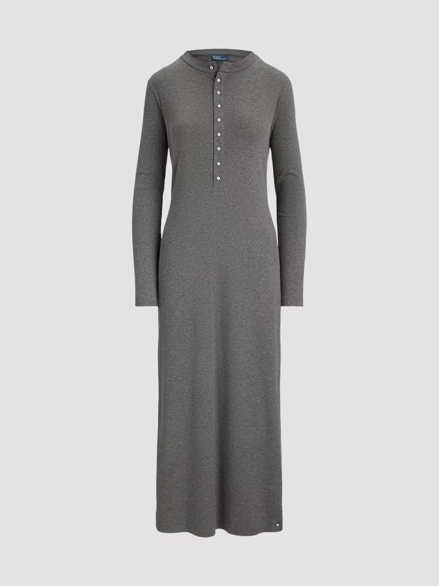 Rib-Knit Henley Maxi Dress by Polo Ralph Lauren