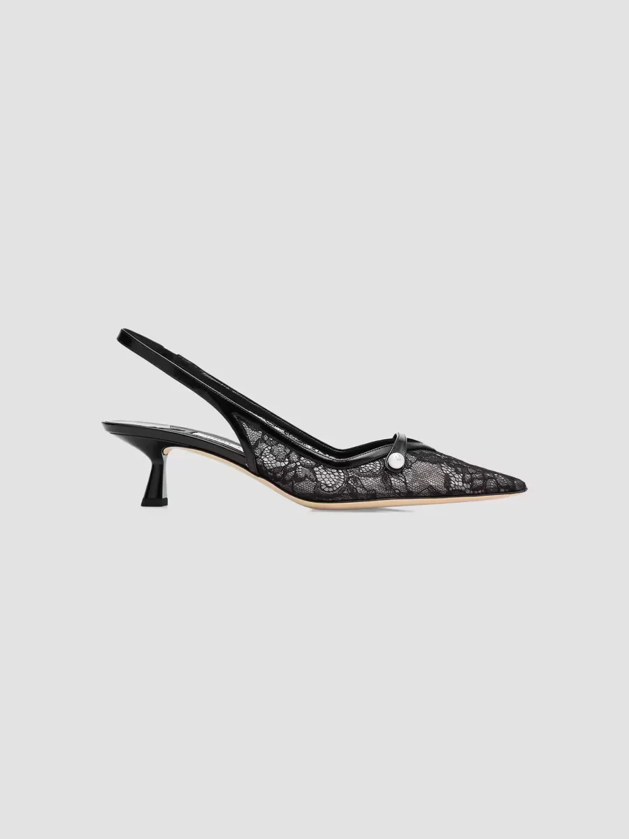 Amita 45MM Lace Slingback Pumps