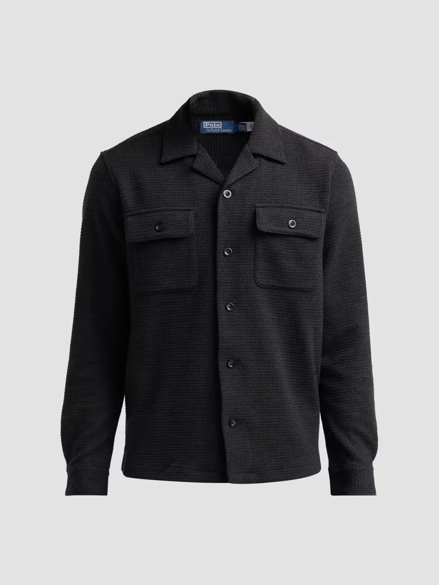 Waffle-Knit Wool-Blend Long-Sleeve Shirt by Polo Ralph Lauren