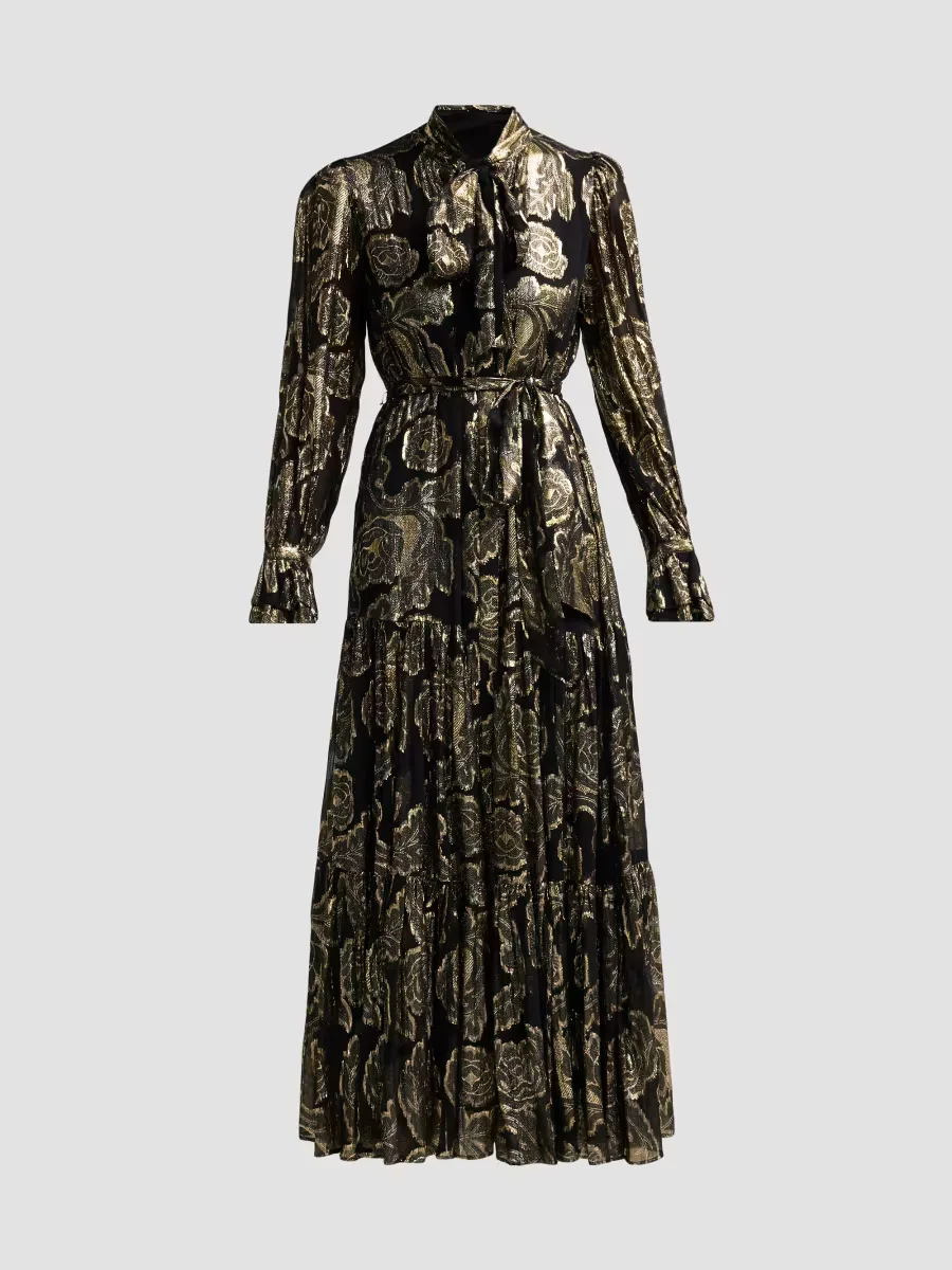 Rian Metallic Floral Jacquard Maxi Dress by Kobi Halperin