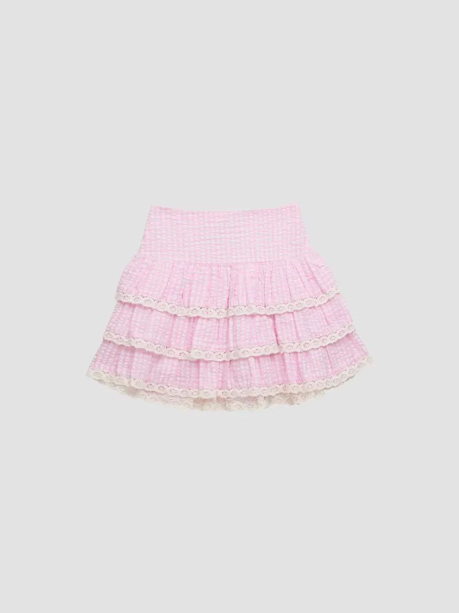 Melody Lace Ruffle Mini Skirt by KatieJ NYC