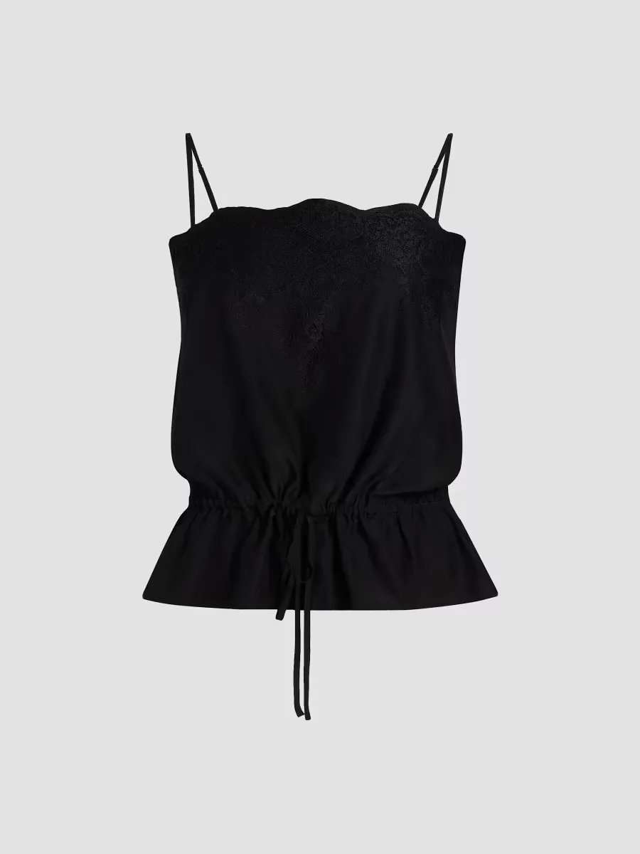 Silvia Silk Lace-Trimmed Top by Reformation